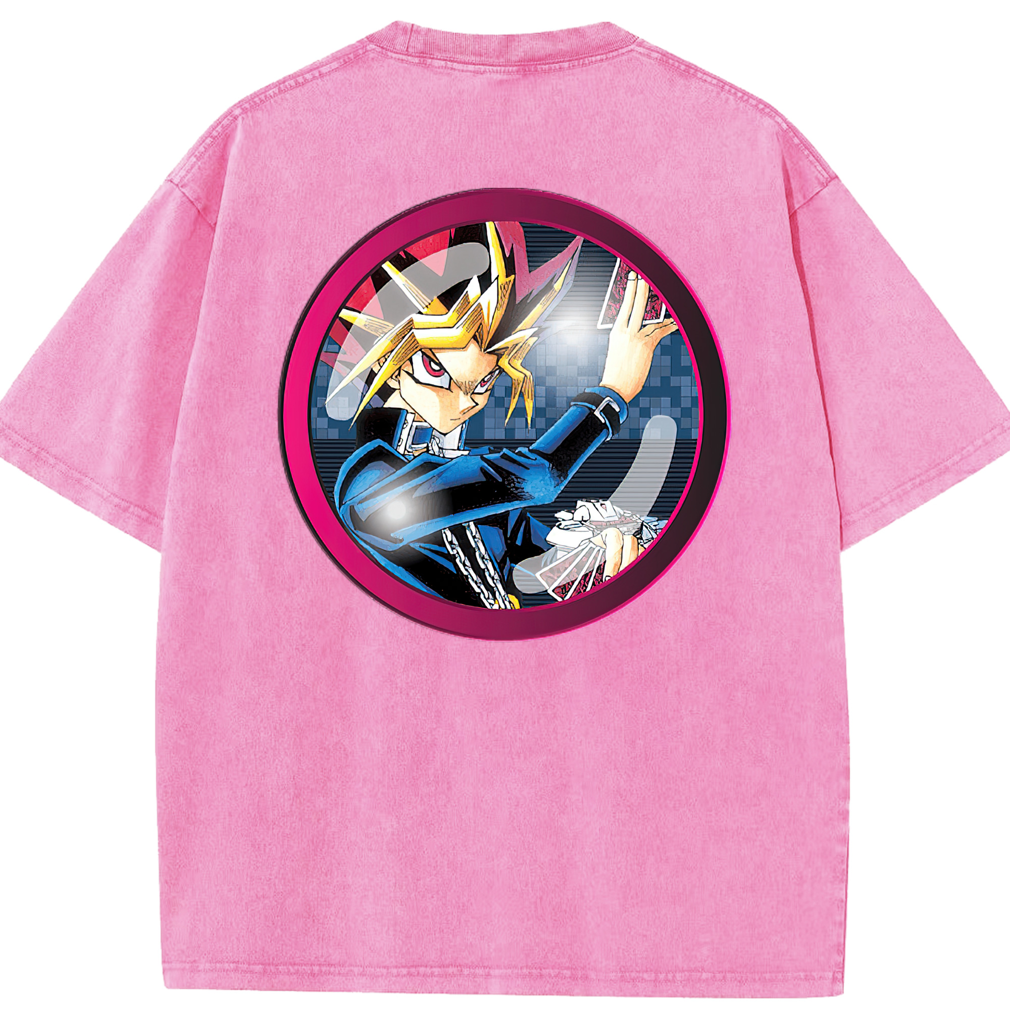 （画像用） 遊☆戯☆王 Yu-Gi-Oh! 綿100% ヴィンテージ風 半袖Tシャツ（背面プリント）